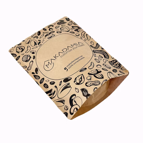 Biodegradable Plastic Zipper Stand-up Pouch Kraft Paper Zip Lock Pet Food Bag for Dog Cat Treat Fish Feed Candy Snack Coffee Packaging with Window