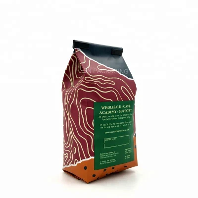 6oz 8oz 12 Oz en plastique imprimé personnalisé Tin Tie Bag côté gousset sac de grains de café avec valve